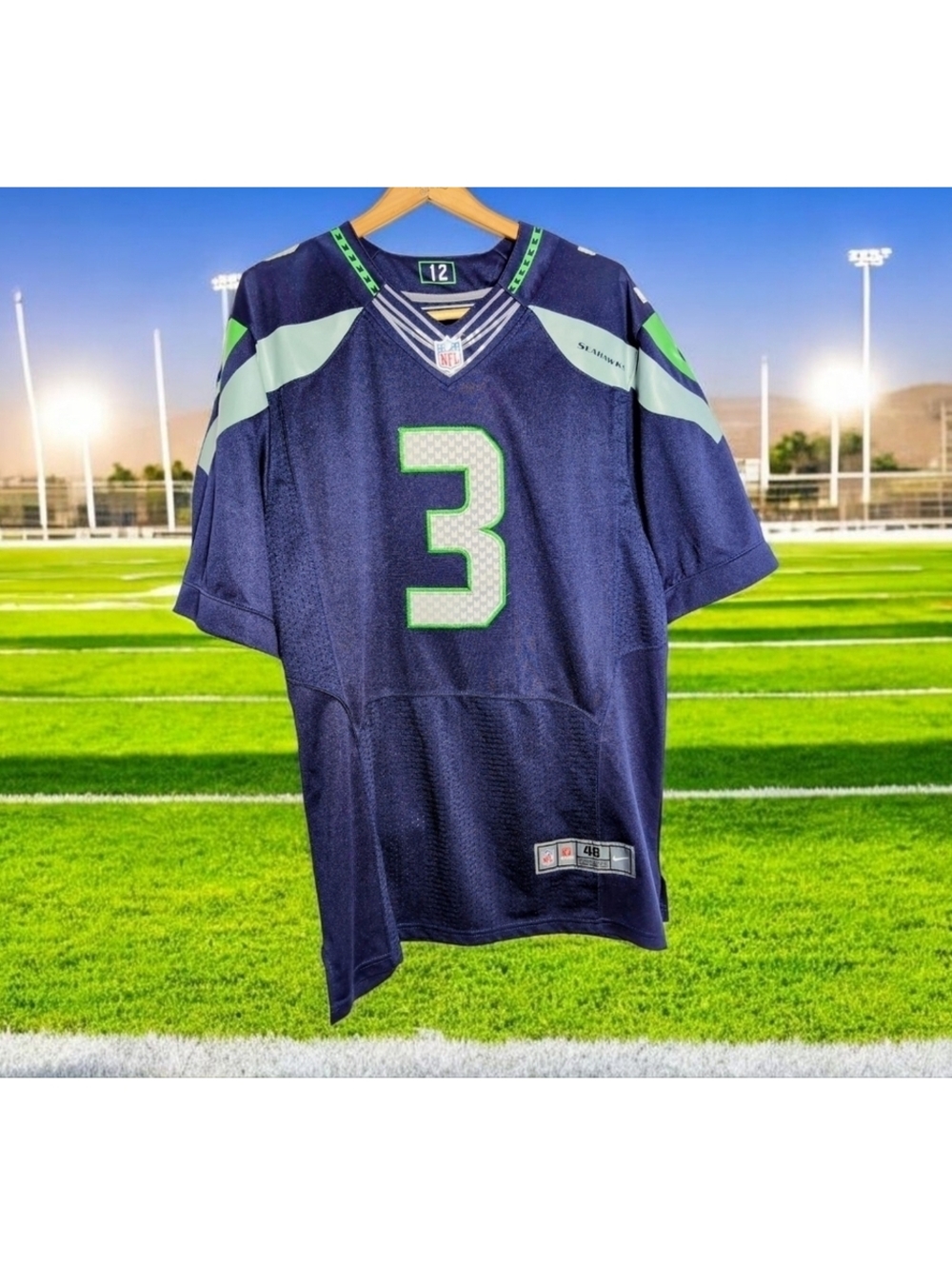NFL Seattle Seahawks #3 sz 48 Nike  Football Jersey Russell Wilson